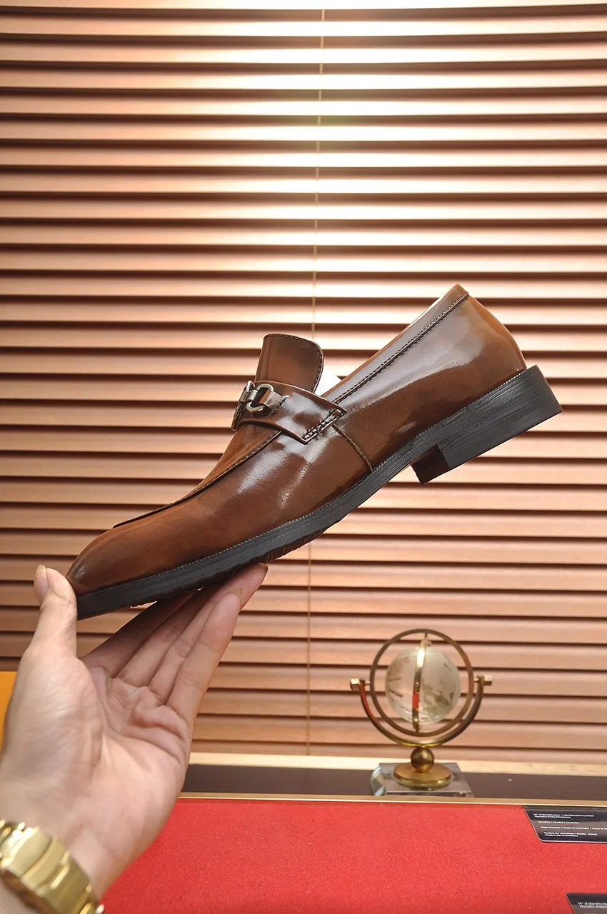 Men's shoes💰460💶【LOUIS VUITTON】(sheepskin lining) new cowhide LV formal shoes🎩🎩❗️🆘made one to one at the counter🎩original quality, imported cowhide upper➕full sheepskin lining➕original rubber outsole, {high quality visible}👣Size: 38-45 (45 custom-made)